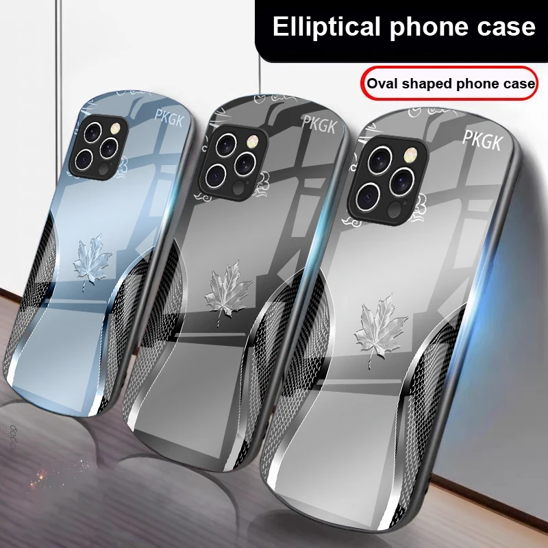

Gradient maple leaf For iPhone 16 15 14 13 Plus 12 mini 11 Pro Max XR Xs Max X 7 8 6 6S 2022 20 Elliptical glass phone case