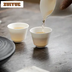 2pc/lot Handmade Mutton-fat Jade Teacup Master Cup Zen Tea Bowl Personal Cup Mug Kung Fu Tea Chinese Tea Set Supplies Ornaments