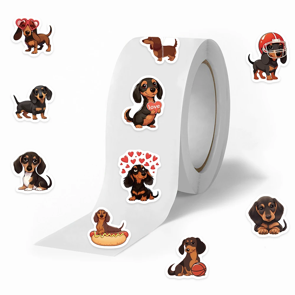 

500pcs Cute Sausage Puppy Stickers For Kids Toys Cartoon Dogs Decals For School Reward Students Teachers Laptop Sticker Labels