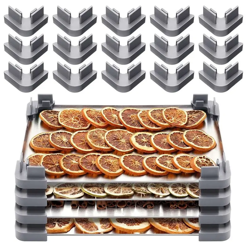 AT05-32-Piece Tray Stacker Set For Harvest Right Freeze Dryer - Enhances Storage & Stability Of Freeze-Dried Food Grey