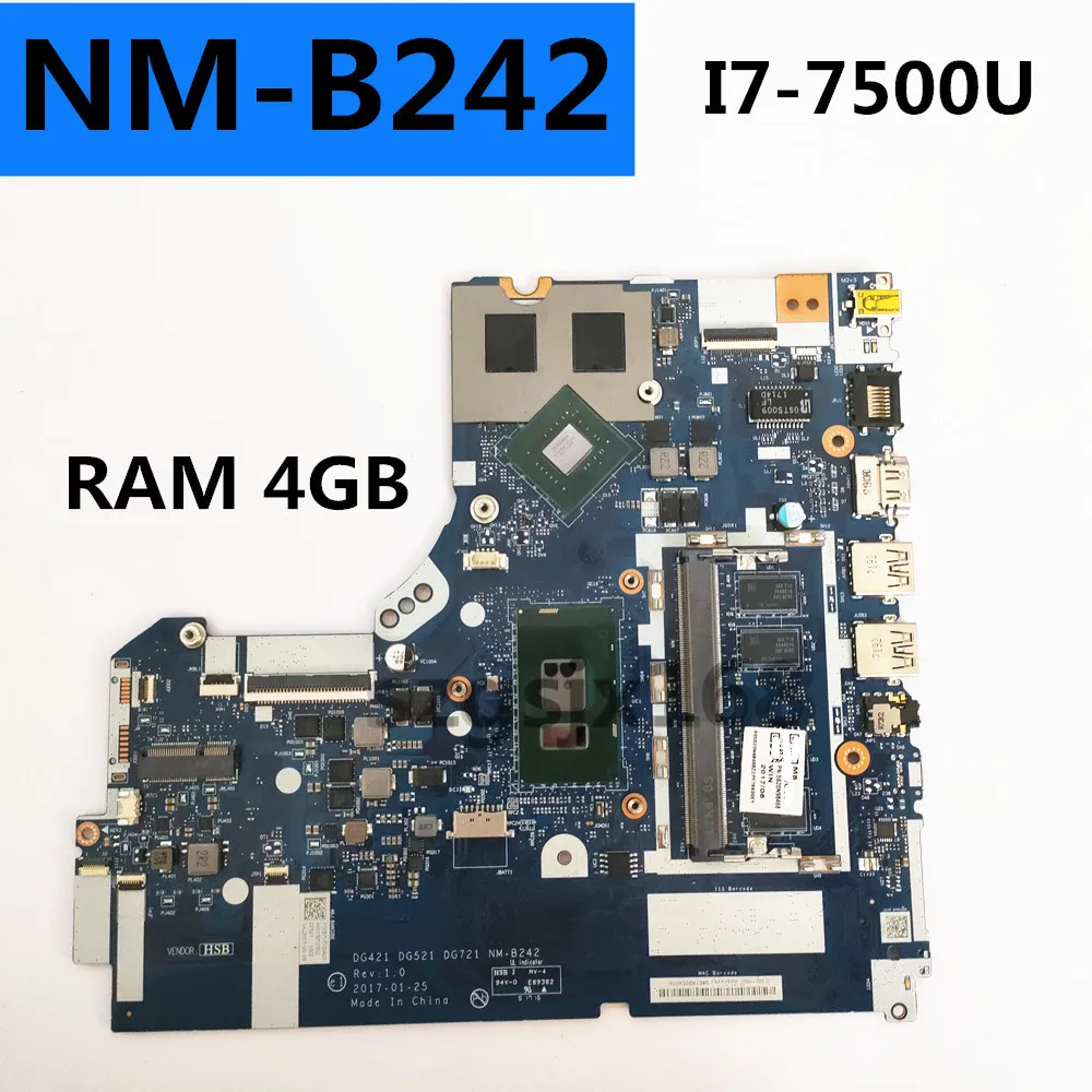 FOR  Lenovo Ideapad 520-15ikb 320-15IKB  Laptop motherboard NM-B242 ,I7-7500U CPU ,  4GB-RAM , 920MX /GT940MX GPU 2GB 100%TEST