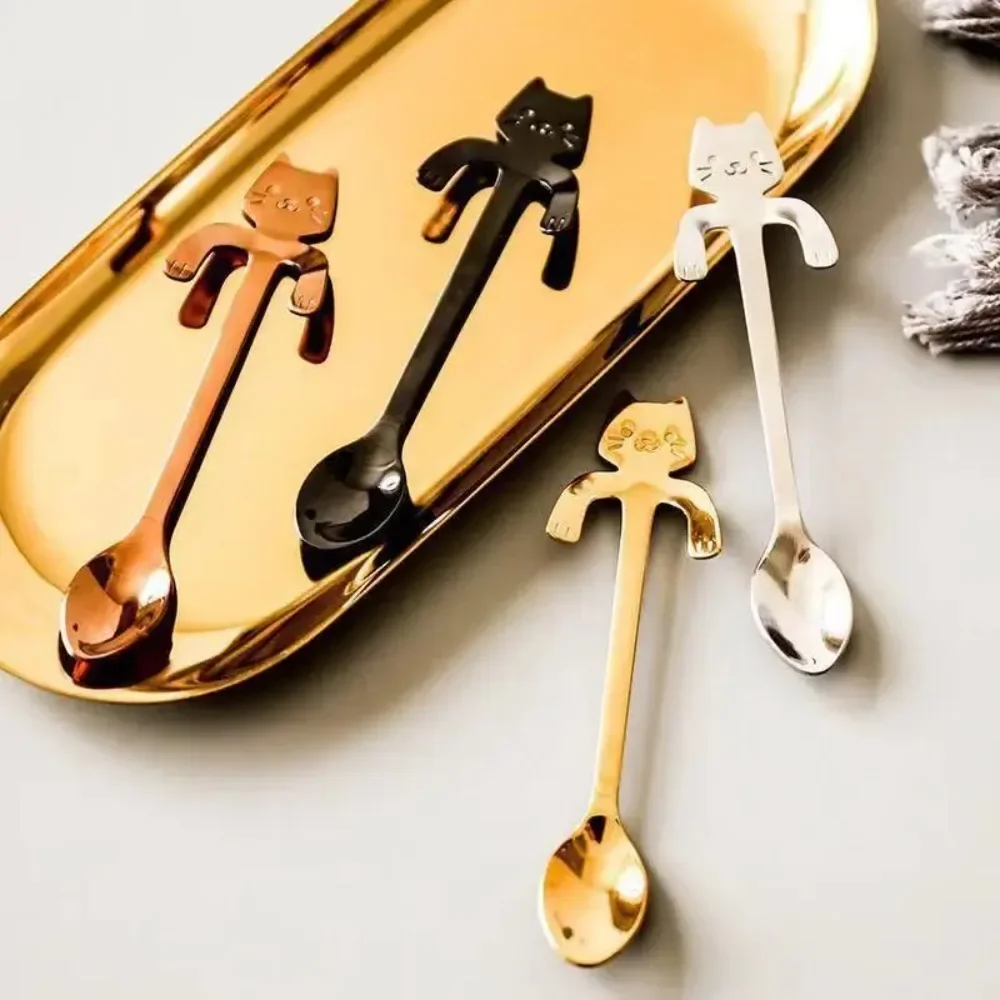 Hot Sale Cat Spoon Short Handle Spoons Flatware Coffee Drinking Tools Kitchen Gadge Kitchen Accessories Housewear & Furnishings