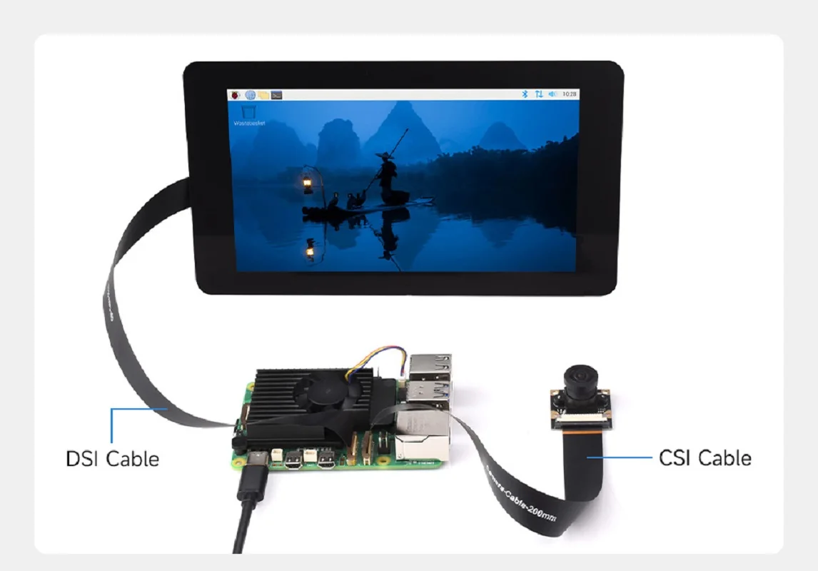 Cabo flexível CSI FPC para Raspberry Pi 5, 22 pinos a 15 pinos, opções para 200 / 300 / 500 mm, adequado para módulos de câmera CSI