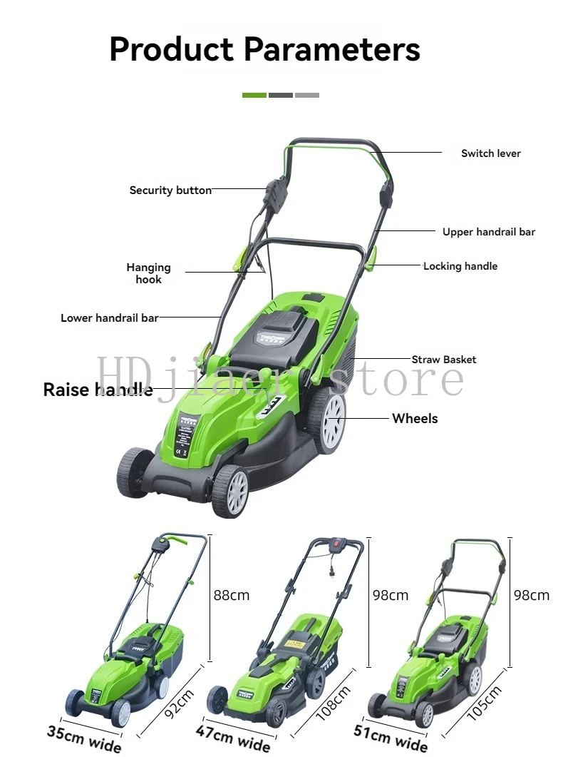 

Hand-Propelled Electric Lawn Mower – Portable Grass Trimmer for Garden Courtyard, Household Weeding Machine