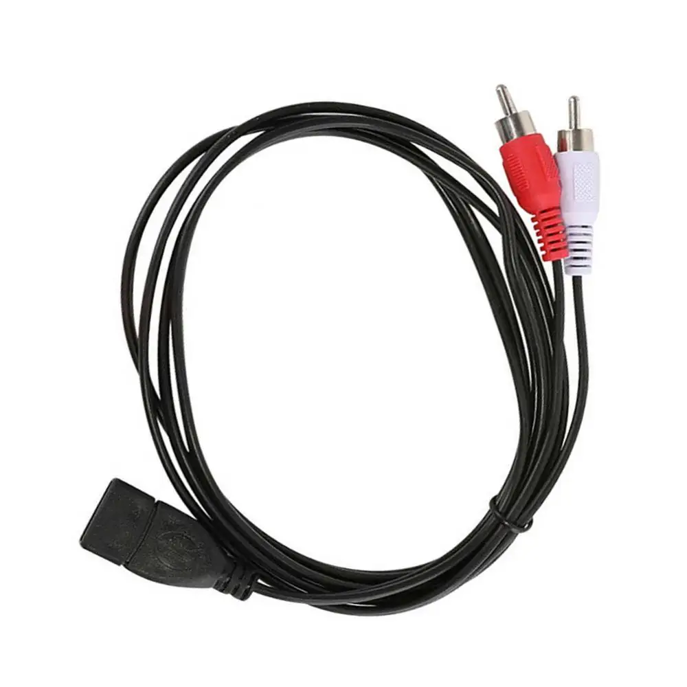 محمول USB ذكر إلى 2X RCA فونو ذكر AV كابل الرصاص الكمبيوتر التلفزيون Aux الصوت والفيديو محول USB إلى 2RCA كابل الفيديو دروبشيبينغ