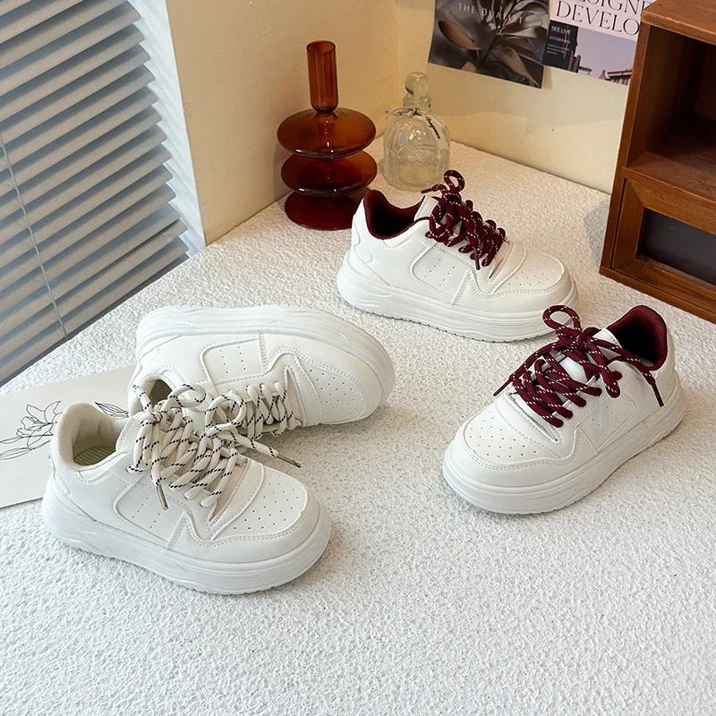 

Детские кроссовки, новые школьные повседневные теннисные туфли для девочек, массивная дышащая детская белая спортивная обувь для мальчиков, универсальная нескользящая обувь для бега