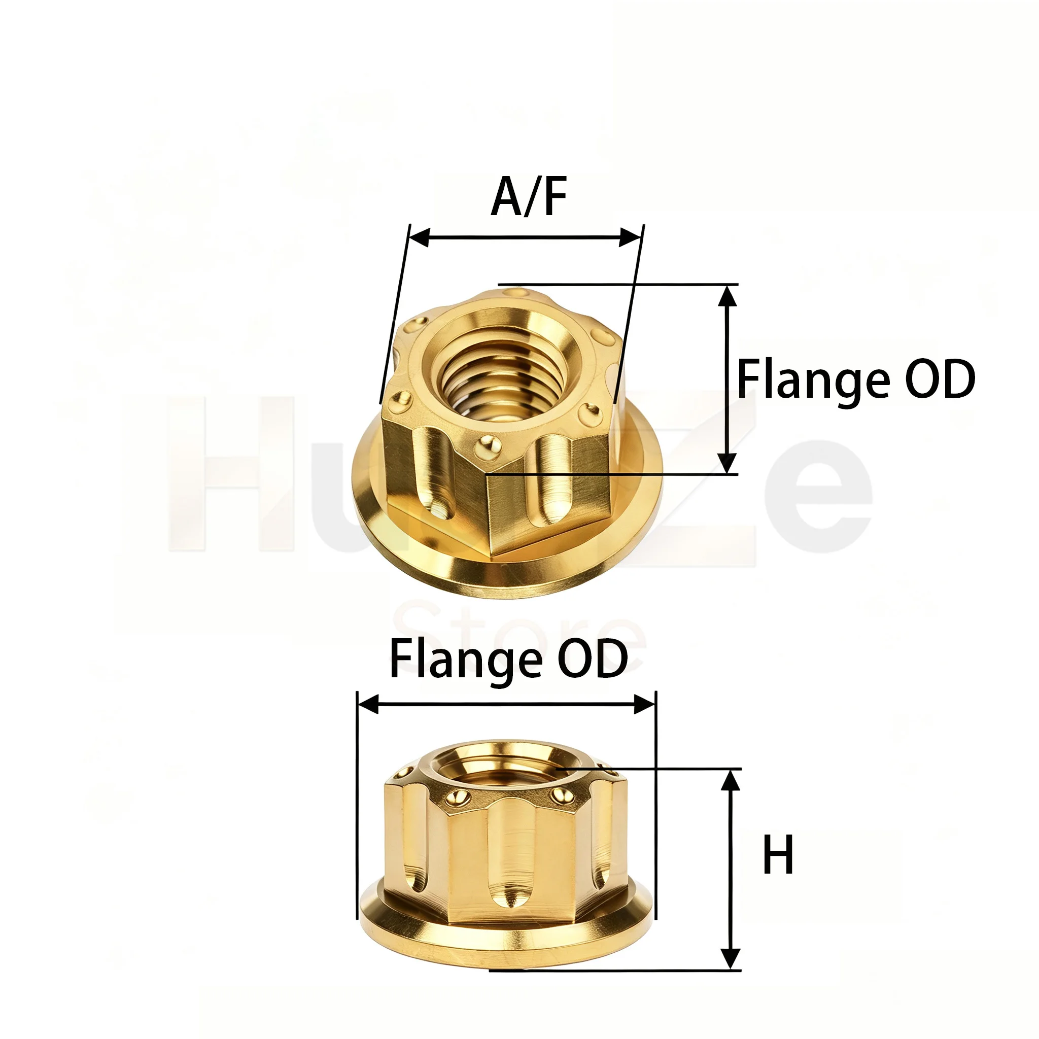 M6 M8 M10 M12 M14 M16 TC4 Titanium Alloy 6‑Point Flower‑Style Flange Nut, Pitch 1.0/1.25/1.5, Motorcycle Rear Axle Fixing Nut