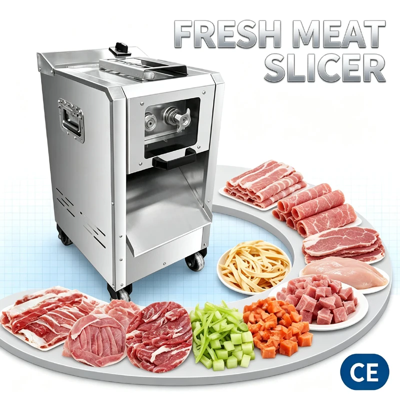 Vertical Meat Cutter Fast Meat Slicer Electric 2200W Commercial Slicer Shred Automatic Meat Cutting Machine