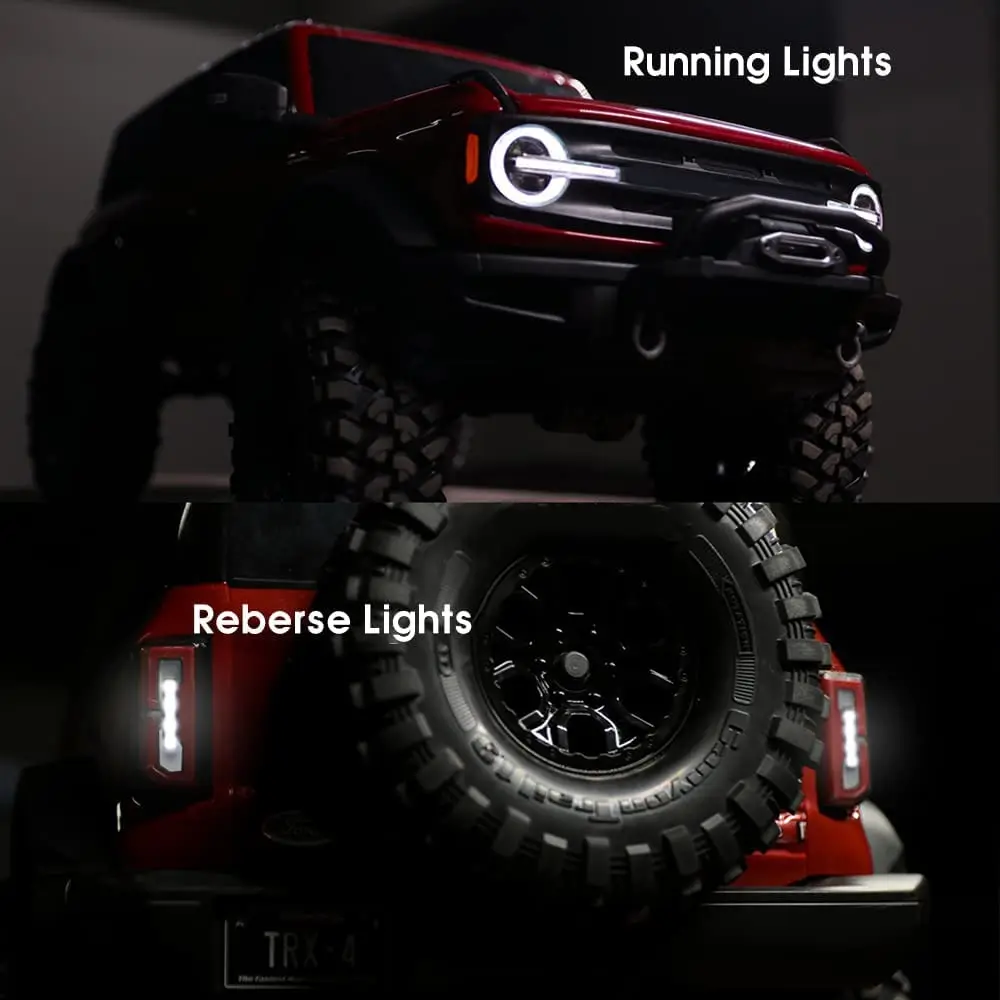 GLOBACT RC Crawler Lights Smart Simulation Car Lights Kit Replace 9290 for 1/10 TRX4 Bronco 2021 Cars Upgrade Accessories