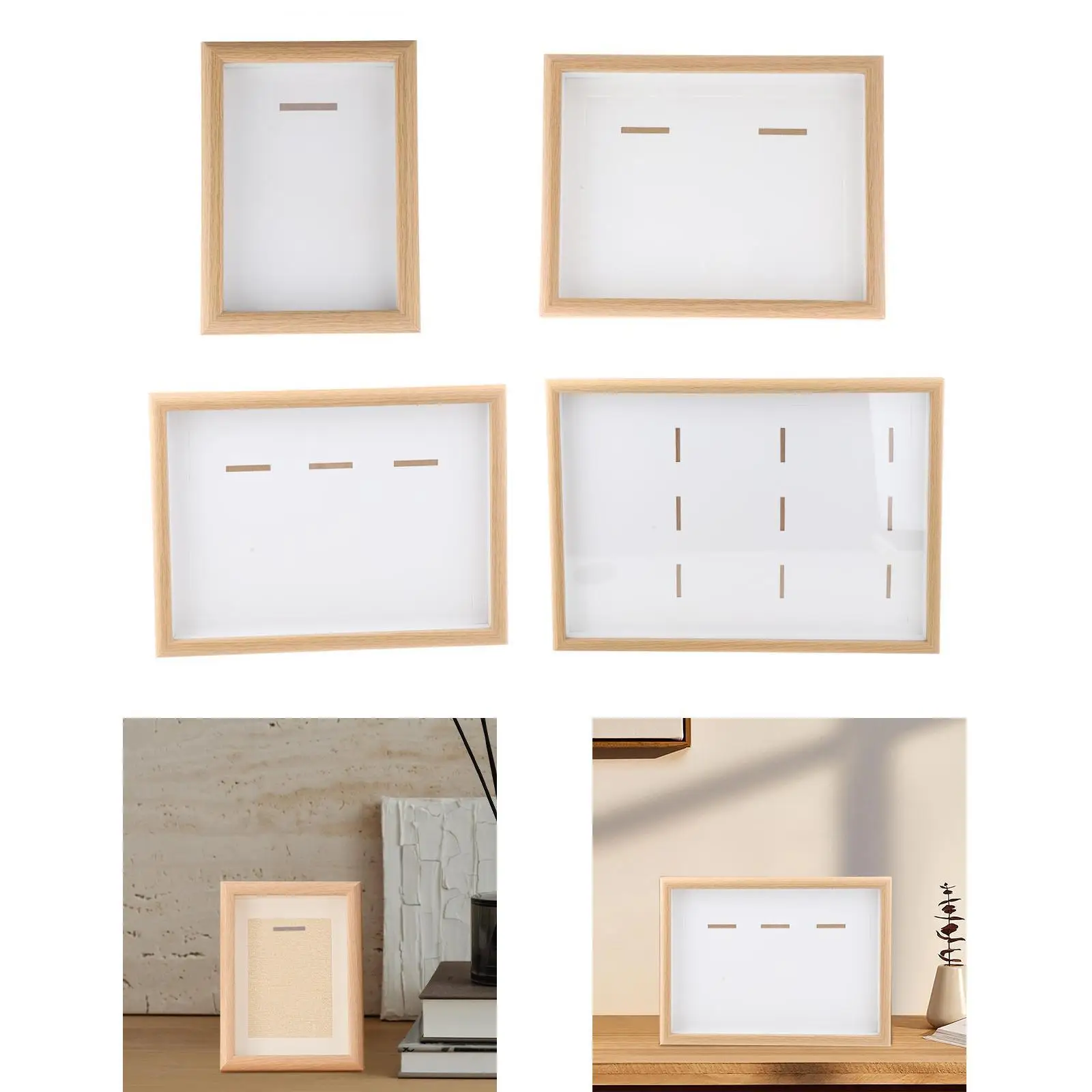 Medals Display Case Dustproof Picture Frame for Marathon and Sports Awards Wooden Medals Holder Decor