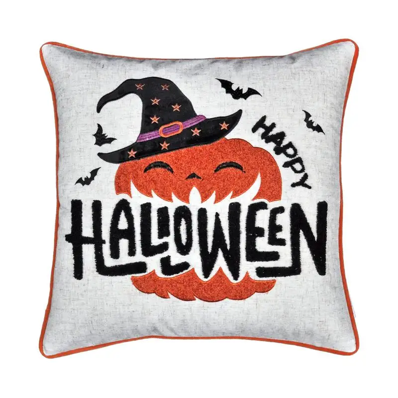 

Happy Halloween Pumpkin Witch Pillow Cushion Decor