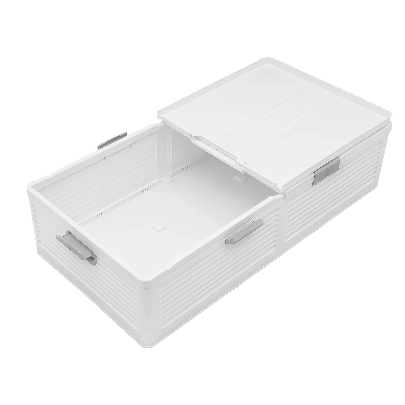 Unterbett-Aufbewahrungsbox mit Rollen & Deckeln 101*51,5*24cm Faltbarer Organizer 6 Verriegelungsschnallen Staubdicht für Decken Kleidung Spielzeug – Detail 5