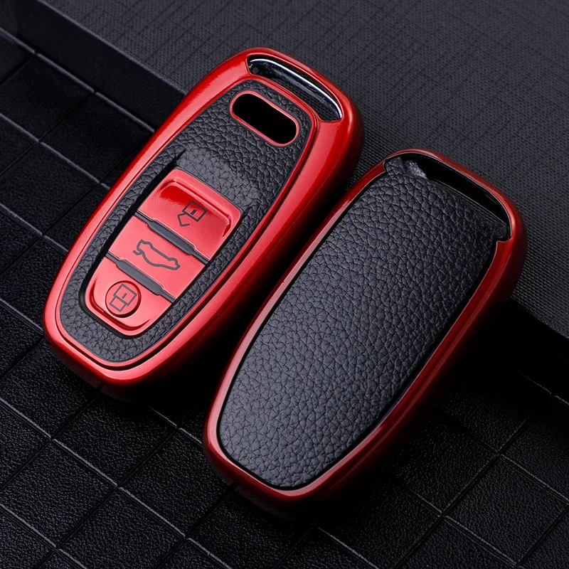 

TPU Car Key Case For Audi A4 A5 A6 A7 A8 Q8 Q5 S6 S7 S5 S4 RS6 RS7 3 Buttons Smart Keyless Entry Remote Control Protector Cover