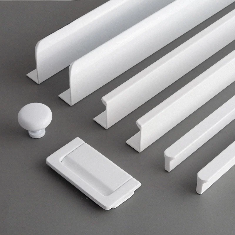 

White Aluminum Alloy Cabinet Handles Modern Drawer Pulls for Kitchen Wardrobe Cupboard Furniture Hardware