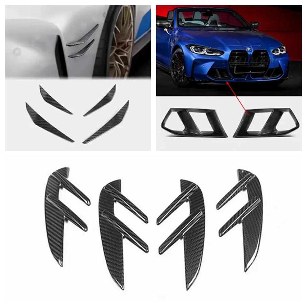 

Dry Carbon Front Side Fender Air Vent Covers Trims For BMW G80 G82 M4 2021+Auto Air Intake Fender Vents Cover Trim OEM