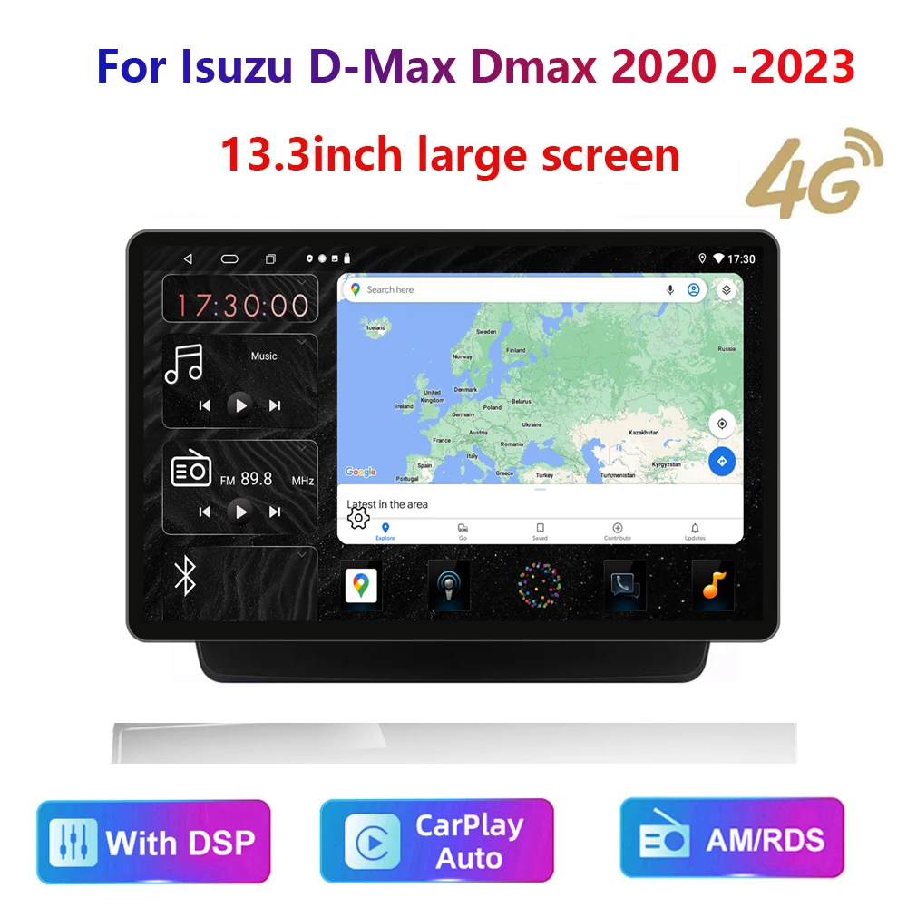 

13.3inch HD multimedia For Isuzu D-Max Dmax 2020-2023 Car Stereo Radio Android video 2K GPS Carplay 4G WIFI