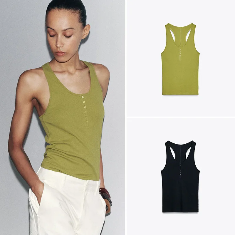 Top feminino de verão ZA2025 traje de palco étnico Ele Faionable Svel V-Ne n estampa leve