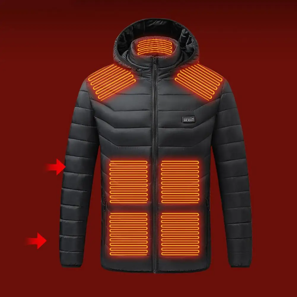 USB Charging Heated Jacket Men Women Thermal Coat with Three-Level Temperature Control Windproof Outwear