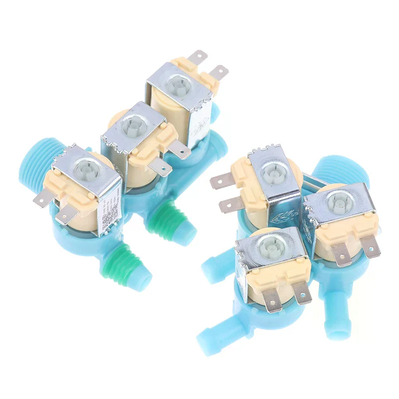 【New】1Pc DC62-00266E DC62-00233D Water Inlet Solenoid Valve AC 220-240V For Washing Machine Double Head Water Inlet Valve