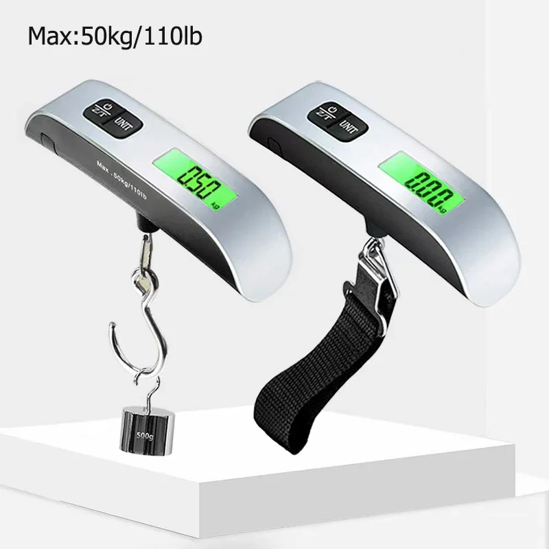 

Portable High Precision Scale Digital LCD Display Suitcase Travel Bag Hanging Steelyard Hook Balance Scale Tools 110lb/50kg