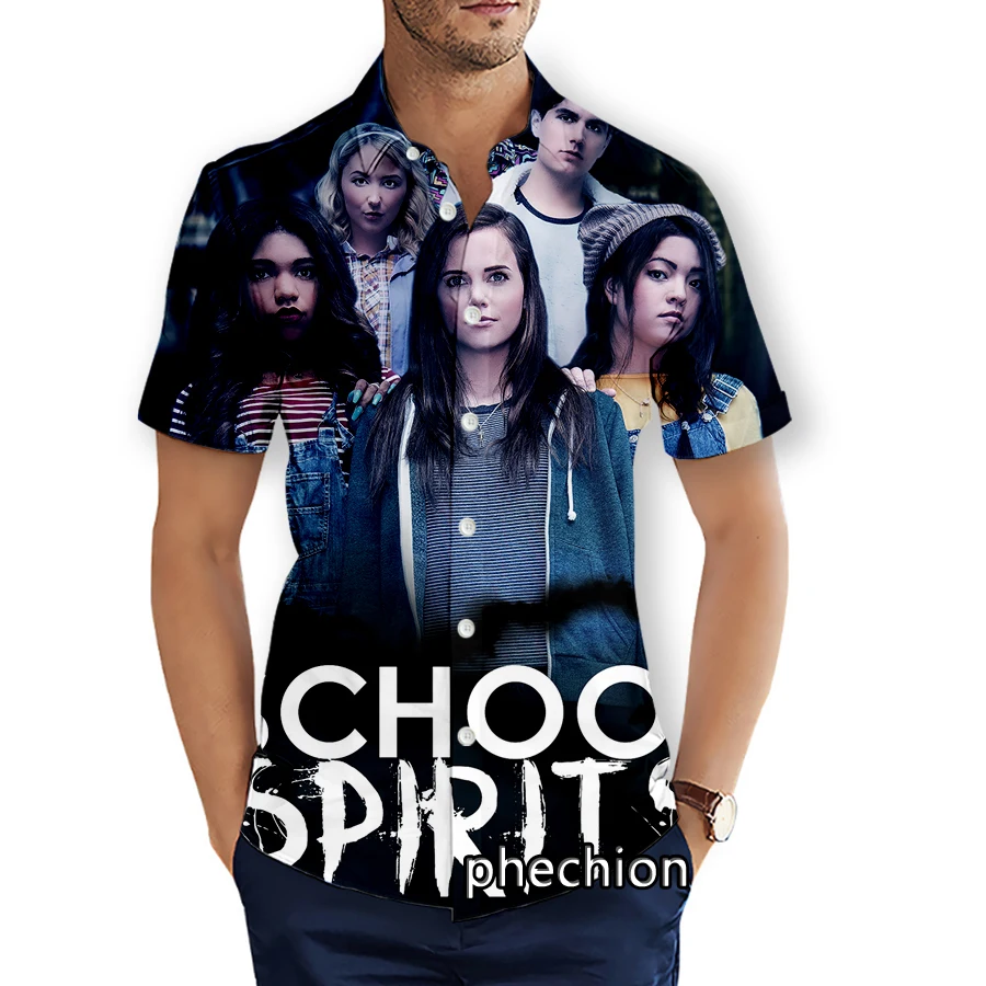 phechion Summer Mens Short Sleeve Beach Shirts School Spirits 3D Print Casual Shirts Fashion Streetwear Men Tops X151