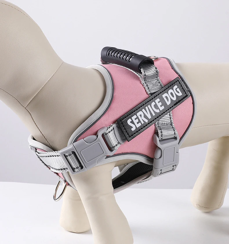 Personalized Name Dog Harness Adjustable Golden Retriever Labrador Dog Harness Reflective for Large Dogs Dog Walking Accessories
