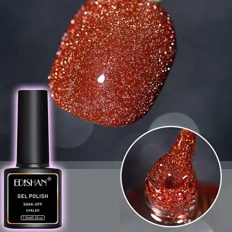 Mais recente verniz semipermanente com glitter 10ml esmalte em gel quebrado uv led semi-permanente esmalte gellac