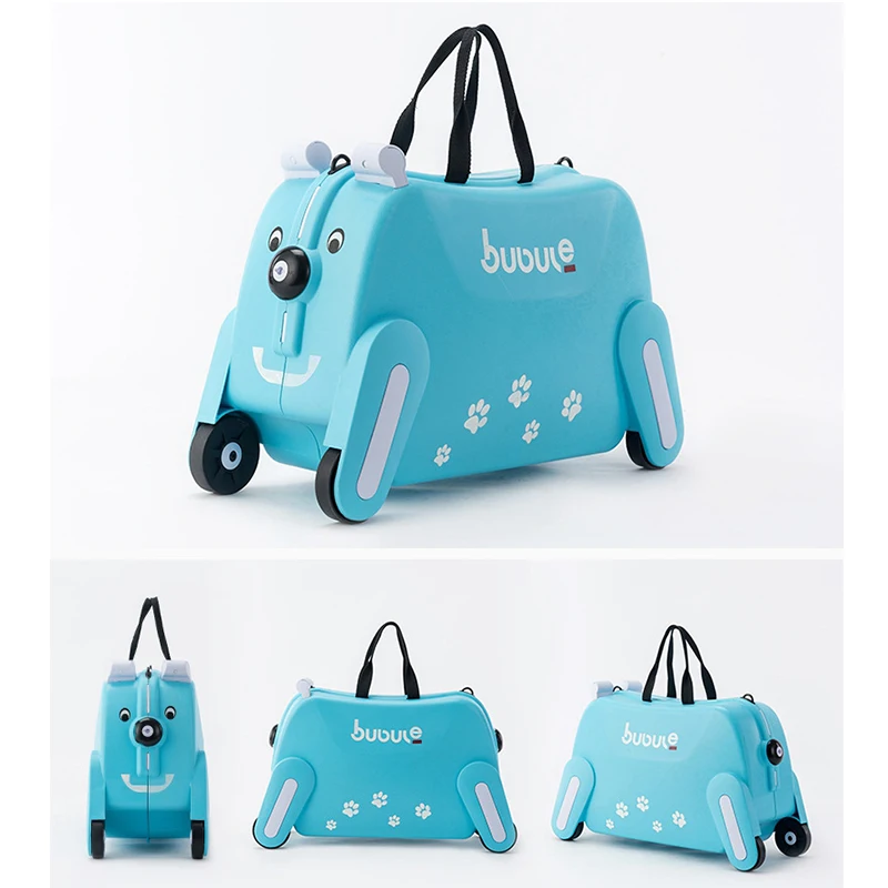 Ride-on Suitcase on wheels for kids Carry on child Rolling luggage suitcases riding trolley bag travel luggage Can sit to ride