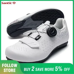 Santic Women Cycling Shoes Non Locking Shoes Outdoor Bicycle Shoes Mountain Bike Shoes Adjustable Leisure Road Bike Sneakers