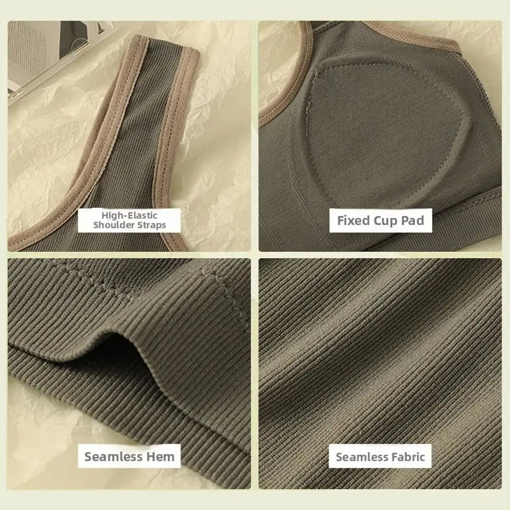 

1Pcs Thin Nylon Teenage Bra Breathable Wire-free Bra for Girls Sweat Absorbent One-piece Vest Girl Development Bra Tops