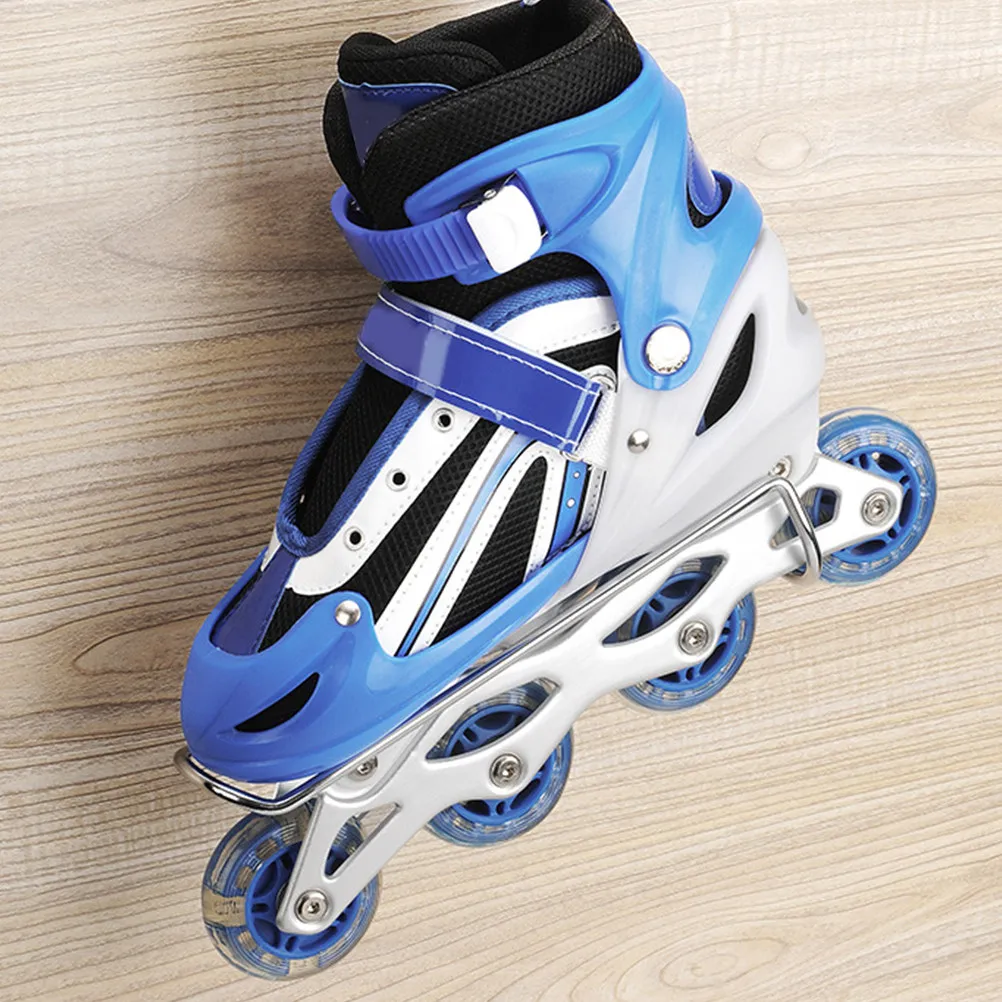 

2Pcs Skates Display Stand Roller Skates Storage Rack Black Metal Stable Skate Holder Anti Slip Floor Protection