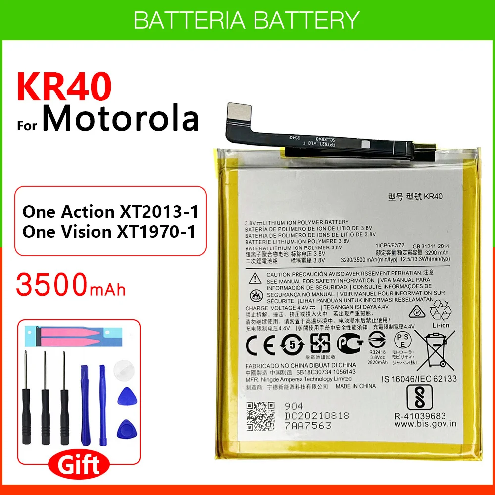 Original New Genuine KR40 Battery For Moto One Action XT2013-1 / One Vision XT1970-1 Replacement Smart Phone Batteira Batteries