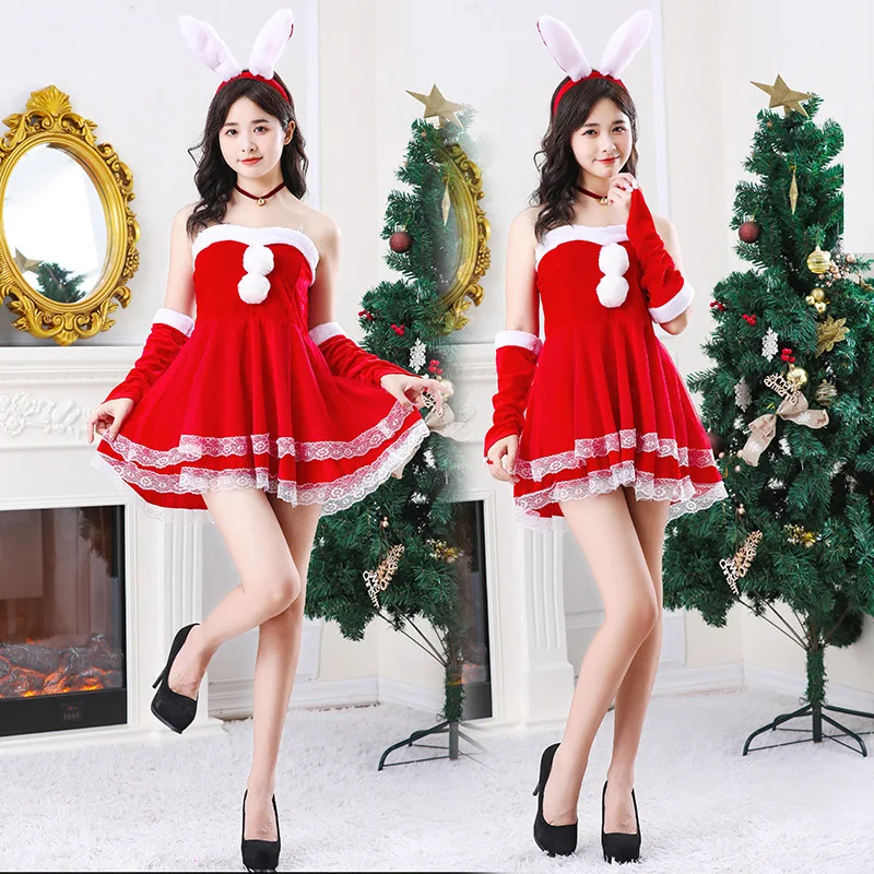 Adult Women's Cisas Costume Set Sexy loween Performance Clothes S Claus Outfit Stage Performance Ethnic Wear