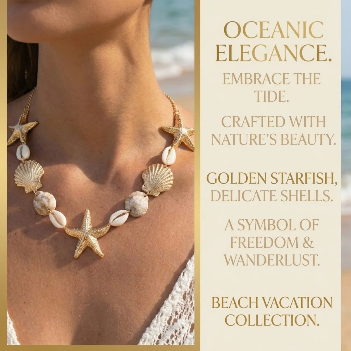 Böhmische Halskette aus Harz und Metall mit Seestern-, Muschel- und Schneckenmotiven für Damen und Herren, Sommerurlaub, Seestern-Choker, Ozean- und Strand-Schmuck – Detail 10