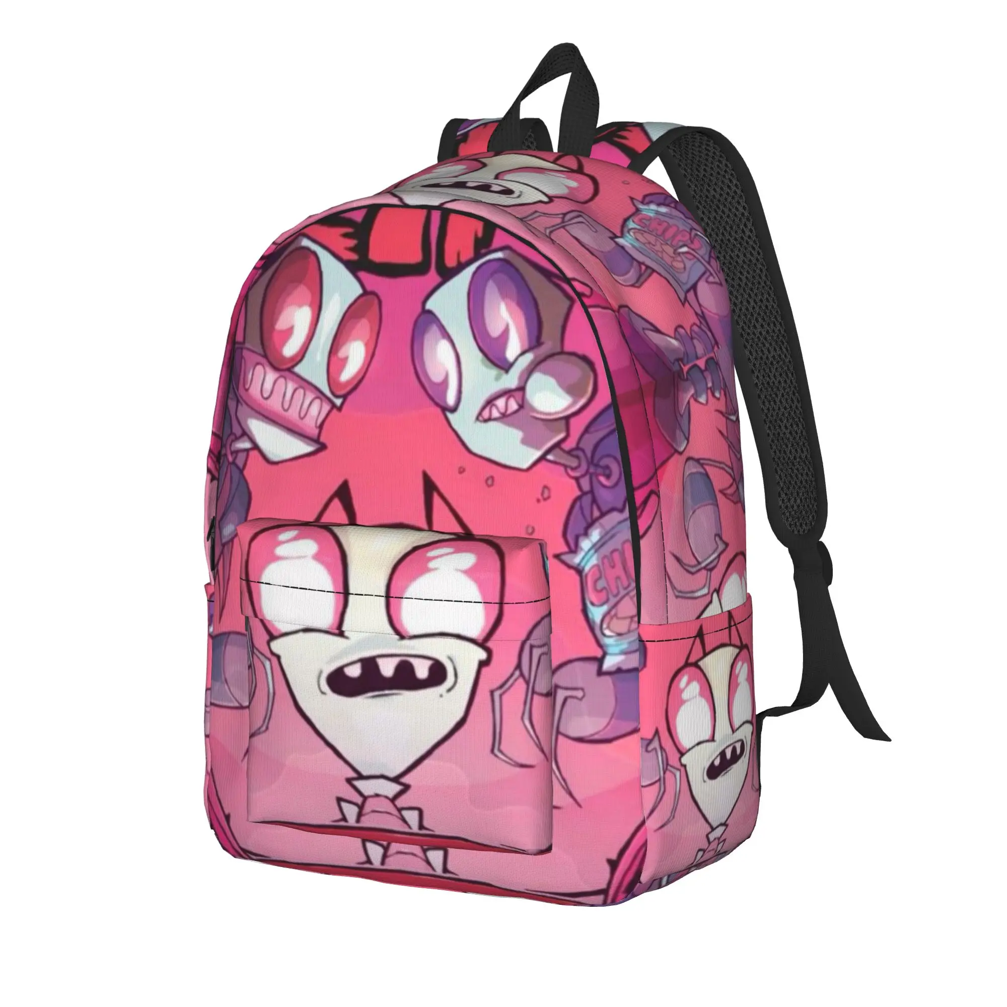 Invader Zim Gir Dib Robot Backpack American Animated Trekking Backpacks Student Unisex Colorful School Bags Elegant Rucksack