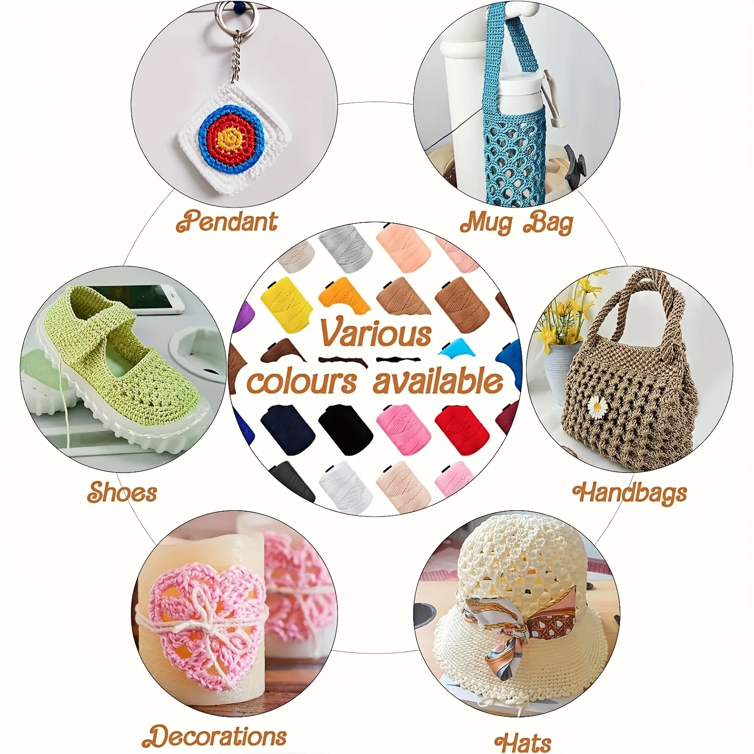 200 Meter 3 Millimeter Sommer-Häkelgarn Eis-Seil-Garn für DIY-Strickarbeiten wie Taschen, Geldbörsen, Sonnenhüte, Schuhe, Kissen – Detail 6