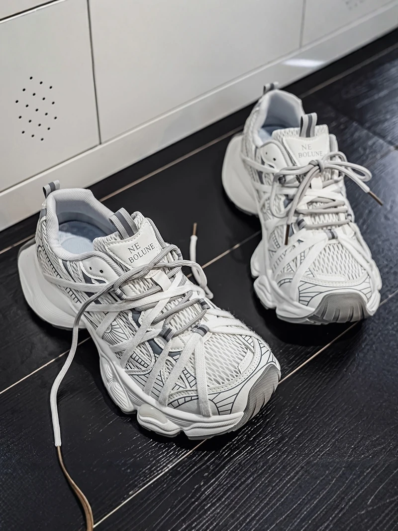 

Putian Men's Shoes 2026 Summer New Net Face Youth Small Design Thick Bottom Heightening Sports Dad Trendy Shoes Breathable We...