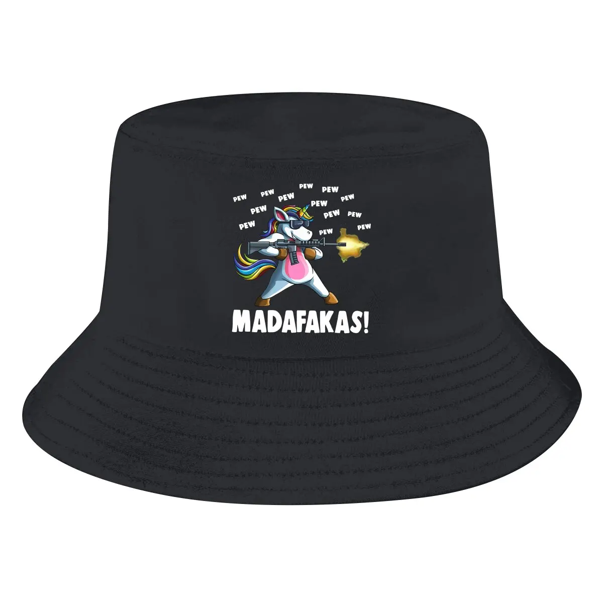 Unicorn Unisex Bucket Hats Pew Pew Madafakas Animal Hip Hop Fishing Sun Cap Fashion Style Designed