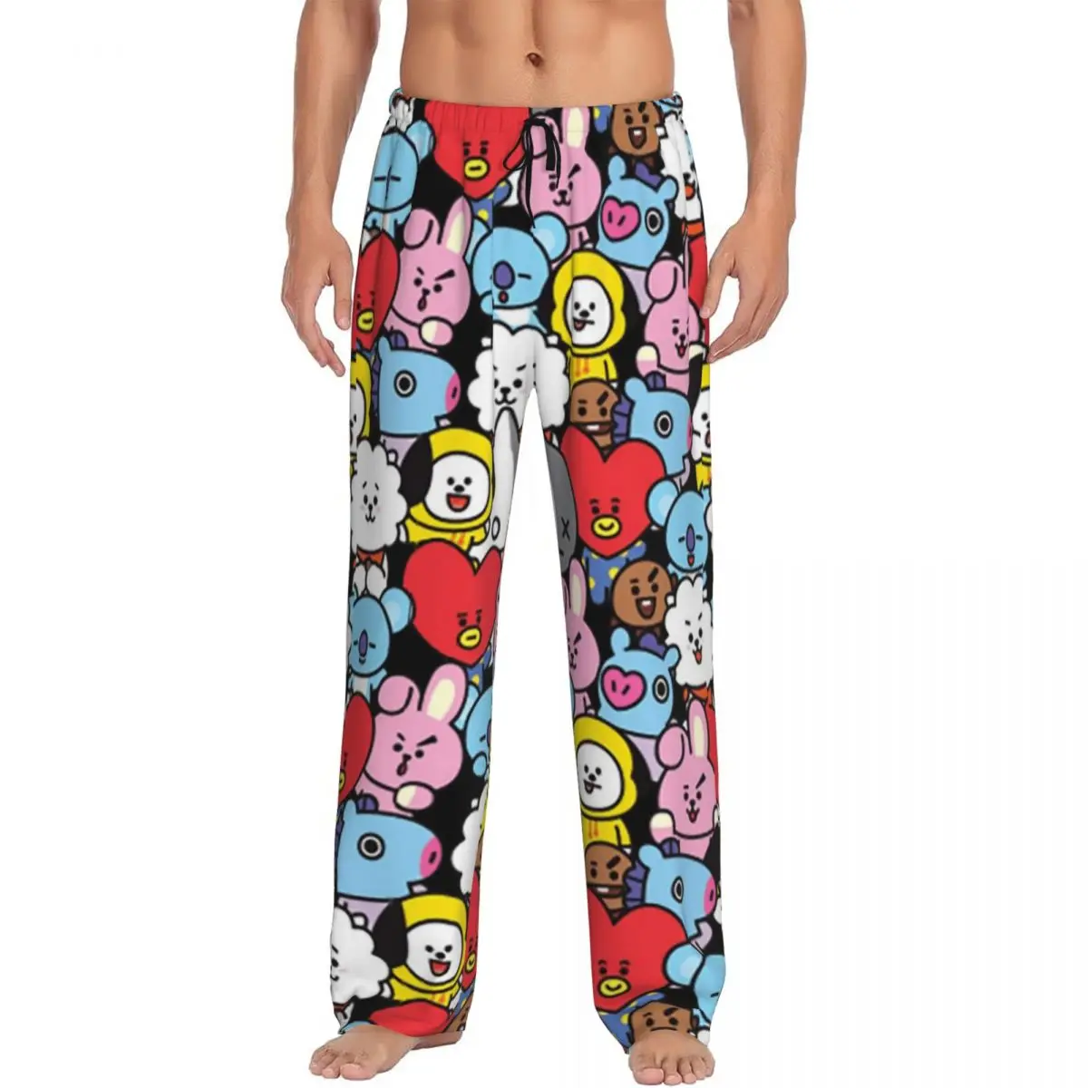 

Custom Cute Cartoon Pajama Pants Men Sleepwear Sleep Lounge Bottoms with Pockets
