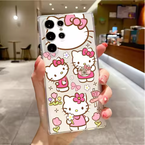 Hello K-kitty Cute Phone Case for Samsung Galaxy S25 S24 Ultra S23 FE S22 S23 S20 Plus S21 S20 FE Note 20 10 Plus Cover