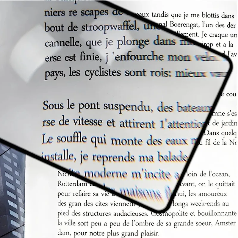 Thin Pocket Fresnel Magnifier Bookmark Card Large Area Magnifying Lens For Reading Newspaper Outdoor Fire Starting Sheet