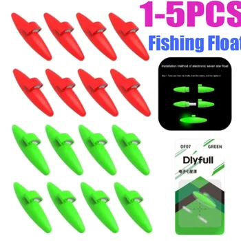 LED 7 성 낚시 플로트, 고감도 전자 7 성 페그 플로트, 민물 낚시용 녹색 및 적색 발광 플로트