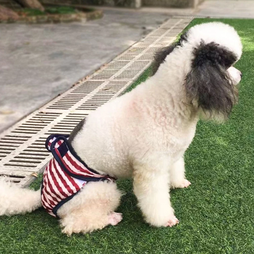 

2 Pcs Pet Physiological Pants Dog Diapers Reusable Cotton Female Puppy Incontinence Estrus Sanitation Underwear Dogs