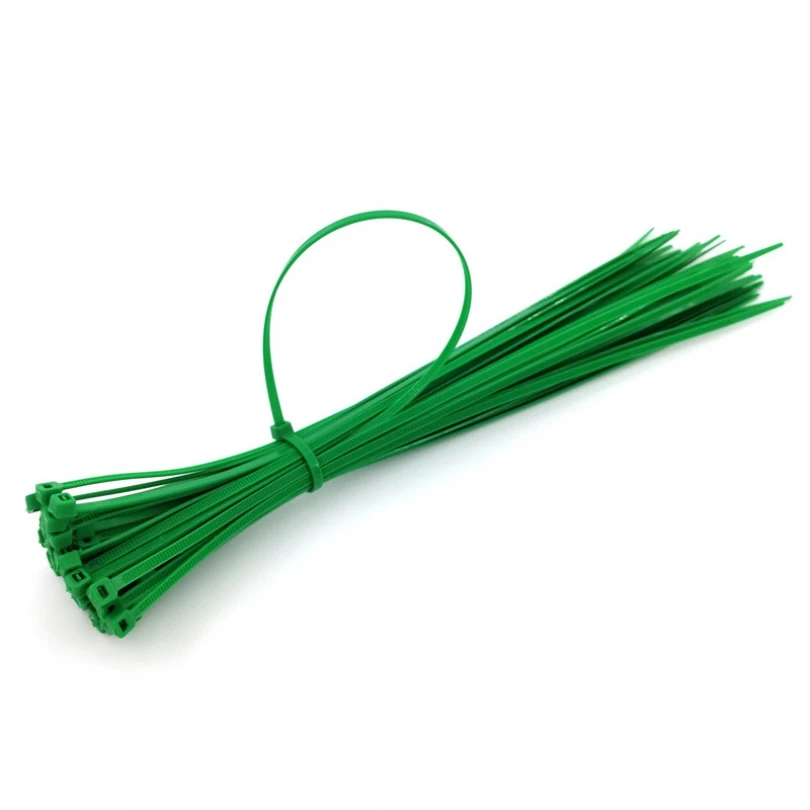 

50pcs Self-locking Fastener Design Self Locking 3mm x 25cm Green Plastic Clip Tying Wires for Gardening Fixed Plant Tie