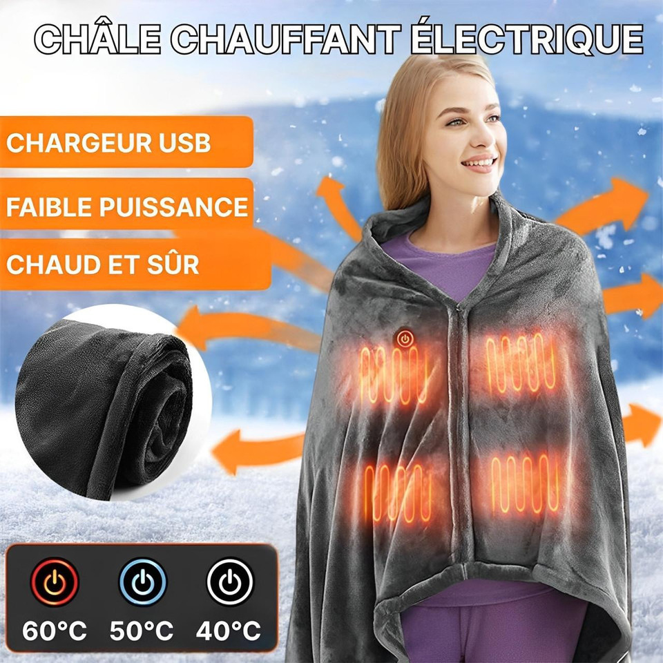 Wearable Electric Blanket 3 Heating Levels USB Heating Winter Warm Blanket Home Office Outdoor Heating Mattres Washable