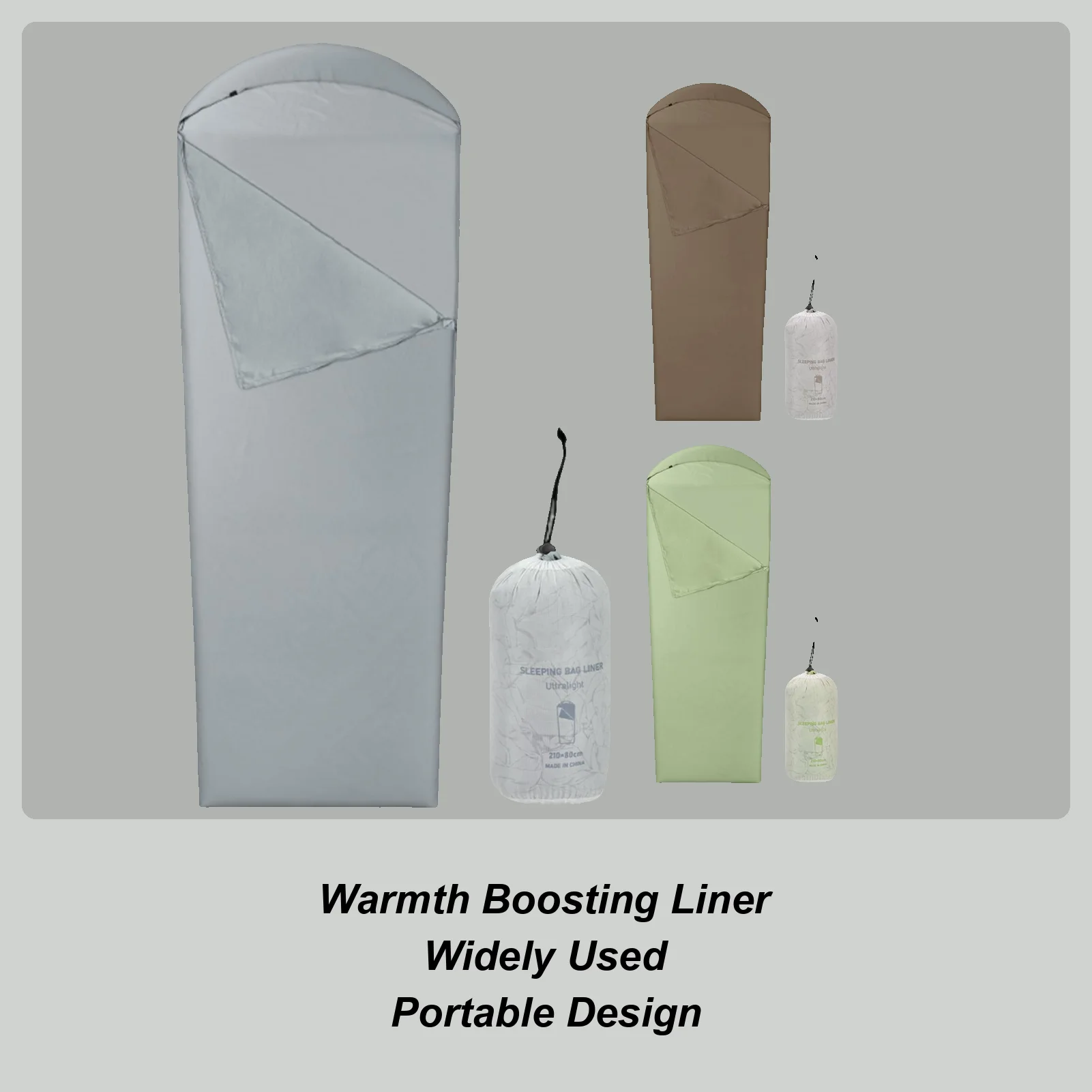 

Foldable Sleeping Bag Liner Travel Sleep Sack, Lightweight Backpacking Sheet Camping Hiking Mountain Climbing Supplies