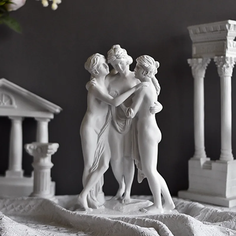Resin Handicrafts Mythological Figure Sculptures Goddess Retro Greek Angel Statue Decorative Figurines Home Decoration