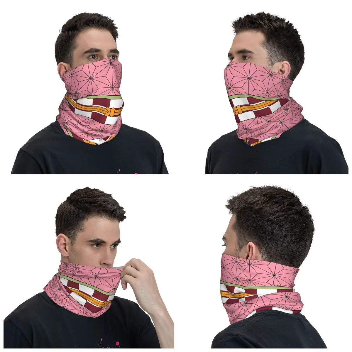 Demons Nezuko Kamado Bandana Slayers Neck Gaiter Printed K-Kimetsu Anime Balaclavas Mask Scarf Multi-use Cycling Fishing Unisex