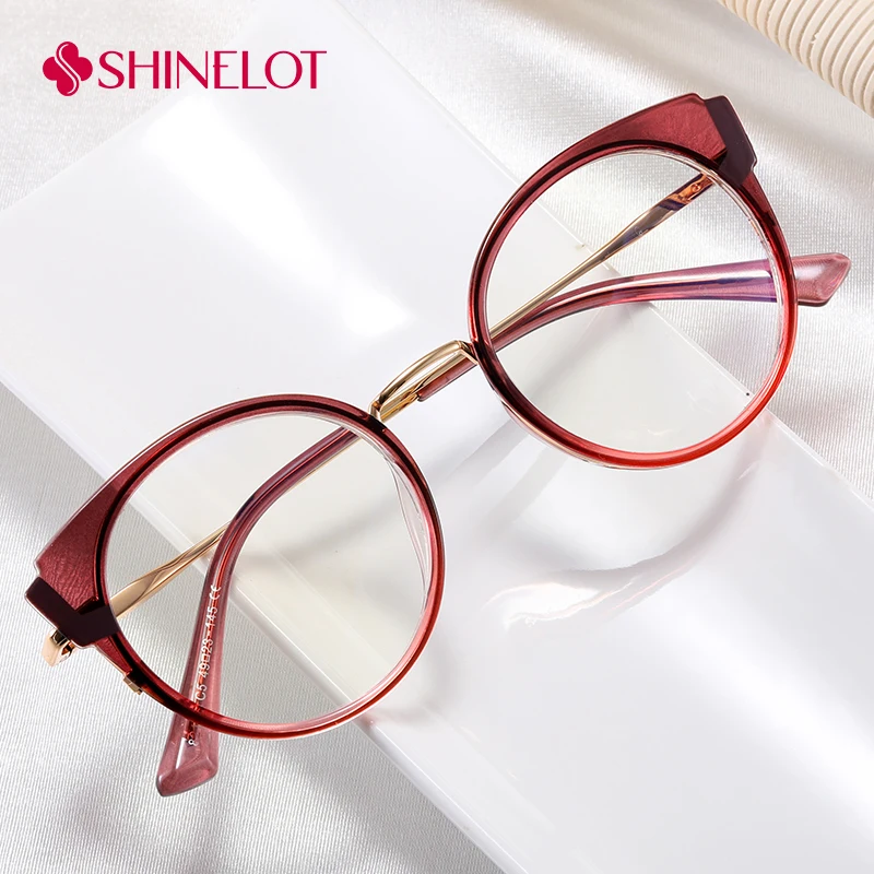 

82143 Cute Korean Style Oval Cat Eye Eyeglasses Frame Eye Protection Female Glasses Youth Style Eyewear for Girlfriend