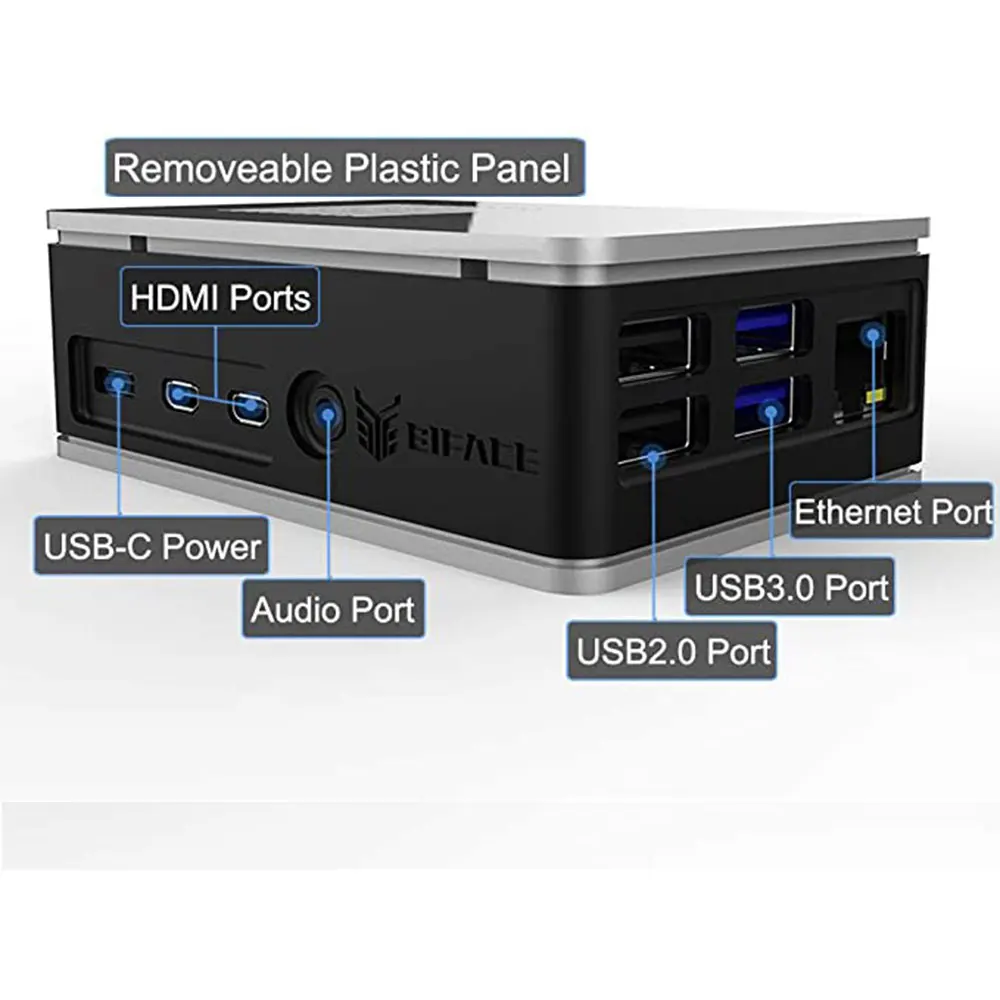 Aokin für Raspberry Pi 3A + Fall Kühlkörper Raspberry Pi 3A + Shell Aluminium Legierung Dual Lüfter Fall
